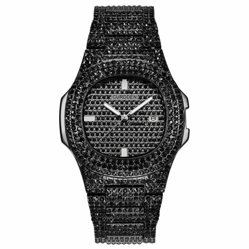 PULSAR Black Iced Out Watch for Men | Bold Luxury Hip Hop Timepiece