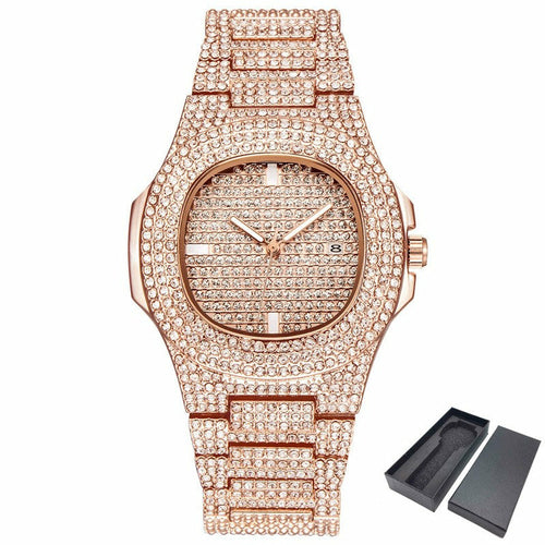 PULSAR Black Iced Out Watch for Men | Bold Luxury Hip Hop Timepiece
