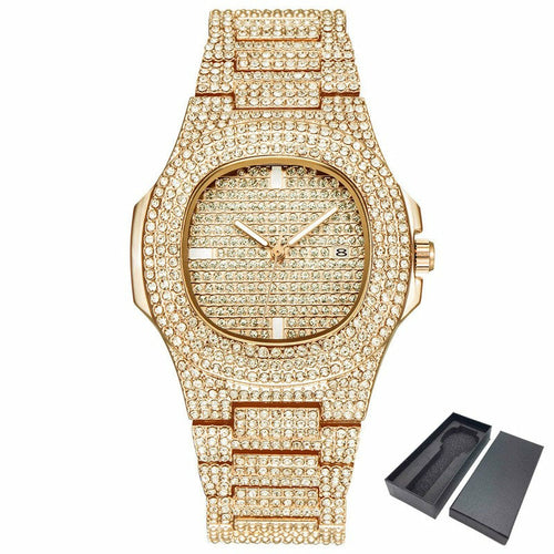 PULSAR Black Iced Out Watch for Men | Bold Luxury Hip Hop Timepiece