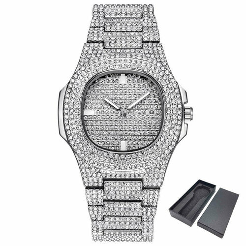 PULSAR Black Iced Out Watch for Men | Bold Luxury Hip Hop Timepiece