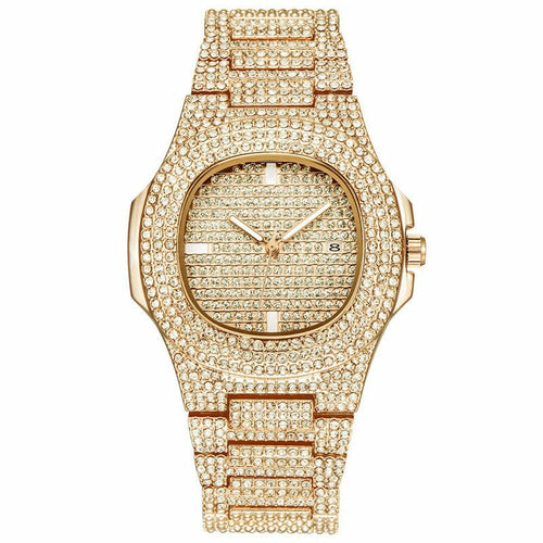 PULSAR Black Iced Out Watch for Men | Bold Luxury Hip Hop Timepiece