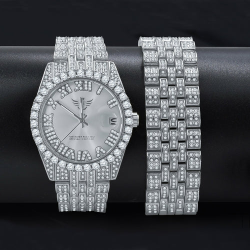 COLOSSAL Iced Out Watch 5624511 | Bold Streetwear Metal Watch for Men
